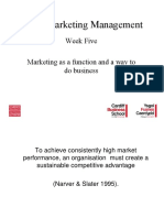 MBA Marketing Management: Week Five Marketing As A Function and A Way To Do Business