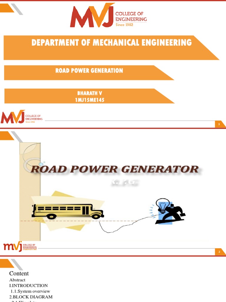 Road Power Generation System Overview | PDF | Electricity Generation ...