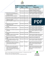 Calendario Electoral Estudiantil 2019