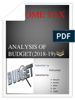 Income Tax: Analysis of BUDGET (2018-19)