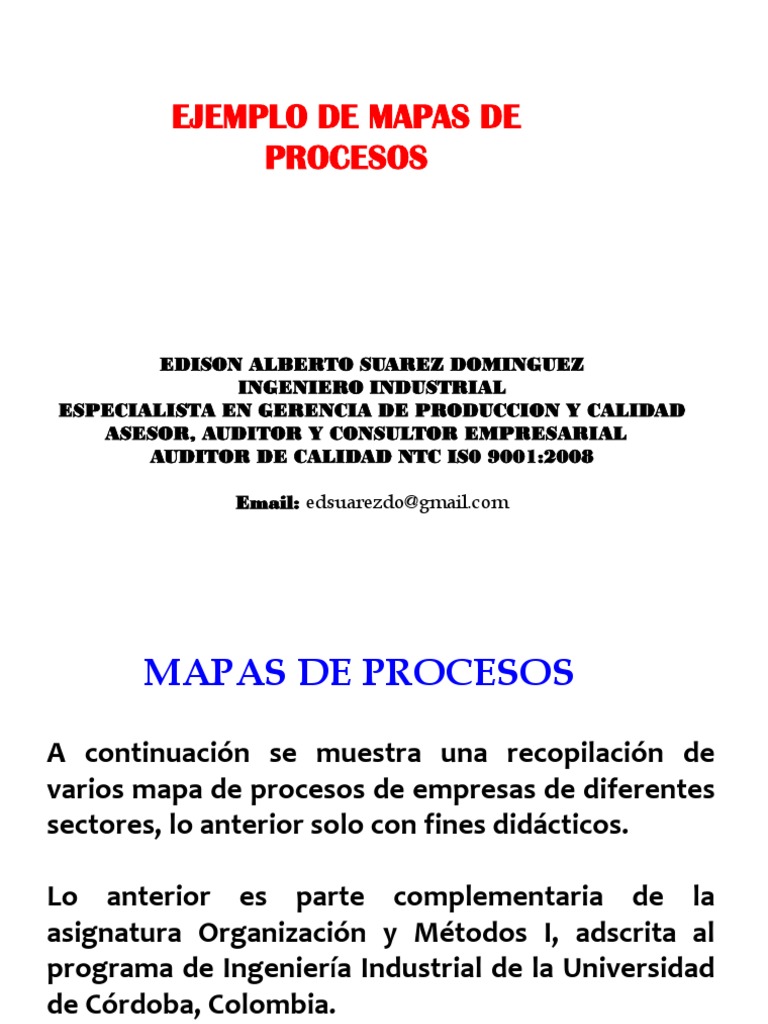 Ejemplos Mapa de Procesos PDF | PDF