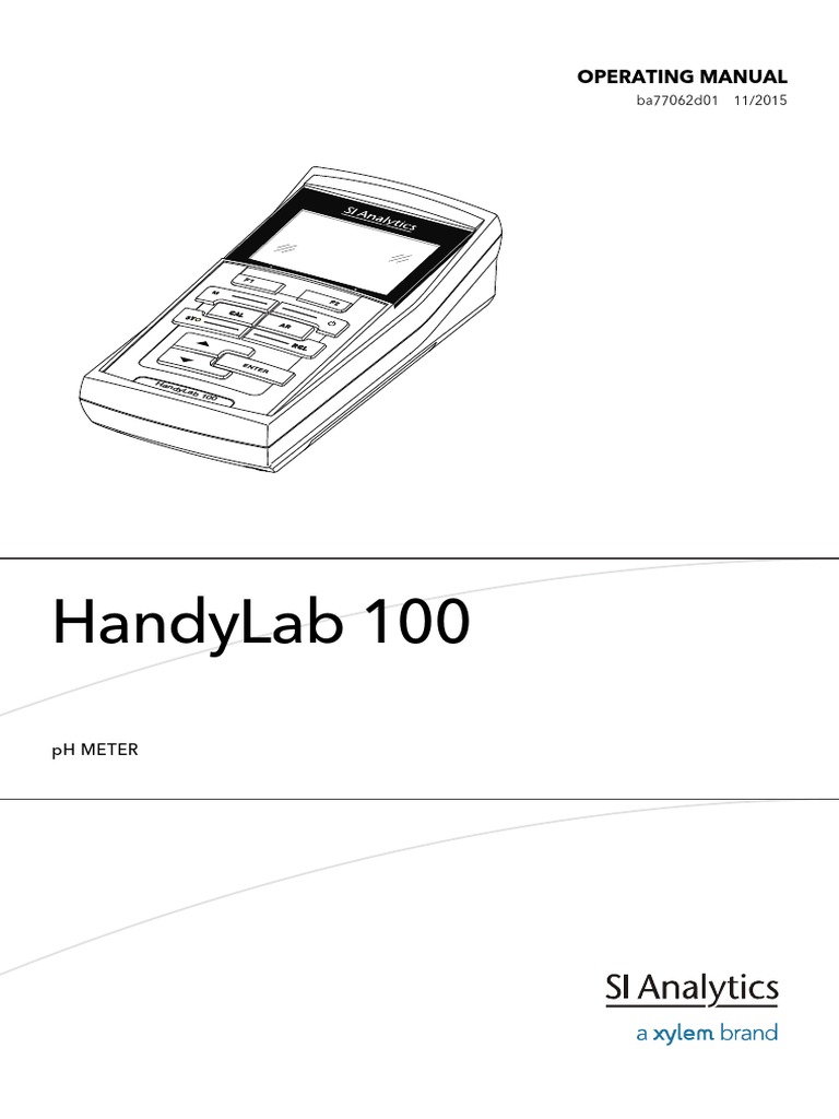 HandyLab 100 PH Meter 650 KB English PDF | PDF | Ph | Calibration
