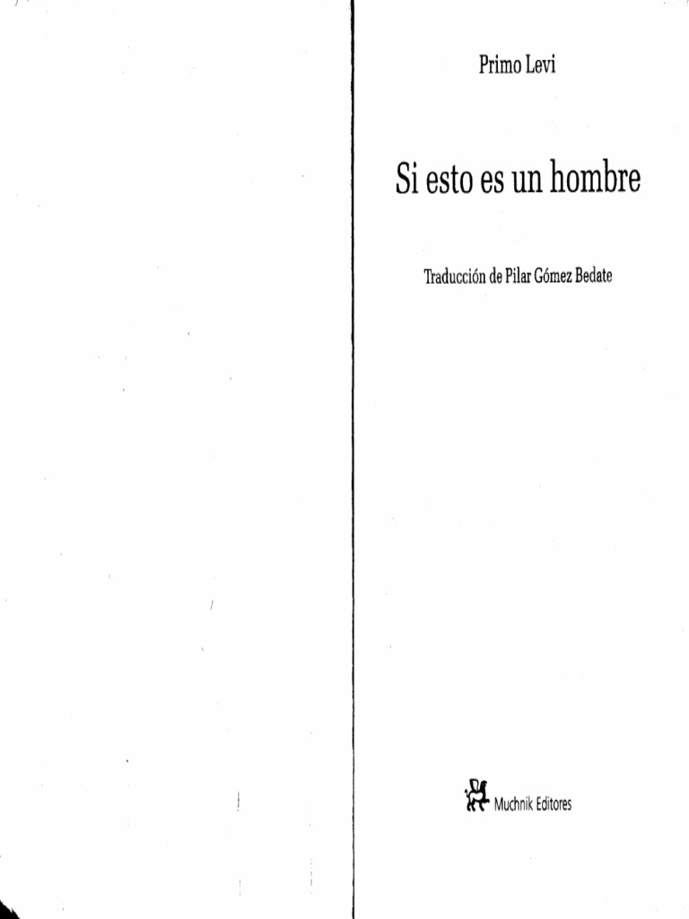 Si Esto Es Un Hombre PDF PDF