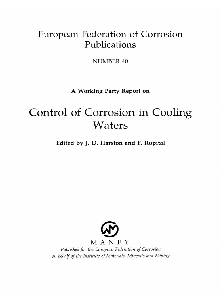 Corrosion Control in Cooling Waters | PDF | Alkalinity | Carbonate