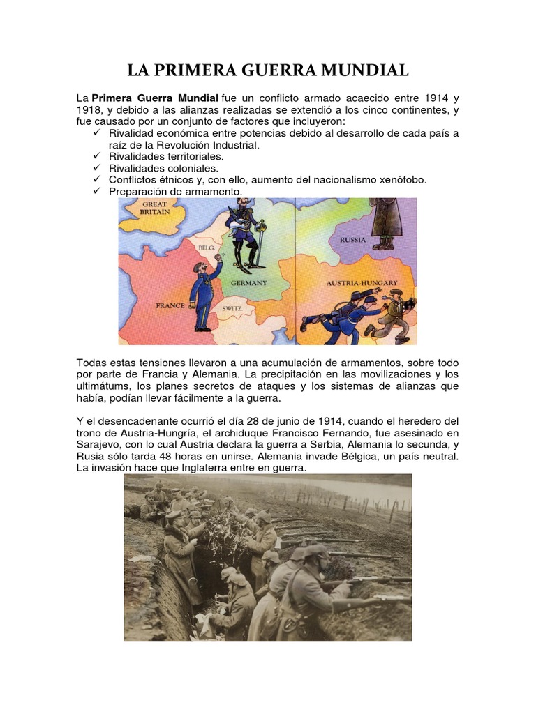 La Primera Guerra Mundial Resumen Primera Guerra Mundial Tercera
