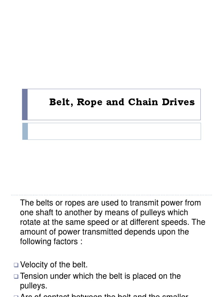 Belt and Chain Drive Systems Explained | PDF | Belt (Mechanical ...