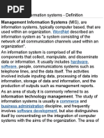 Management Information Systems (Mis), Are: Wordnet