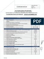 Calendario ITR AGO-DIC 2018