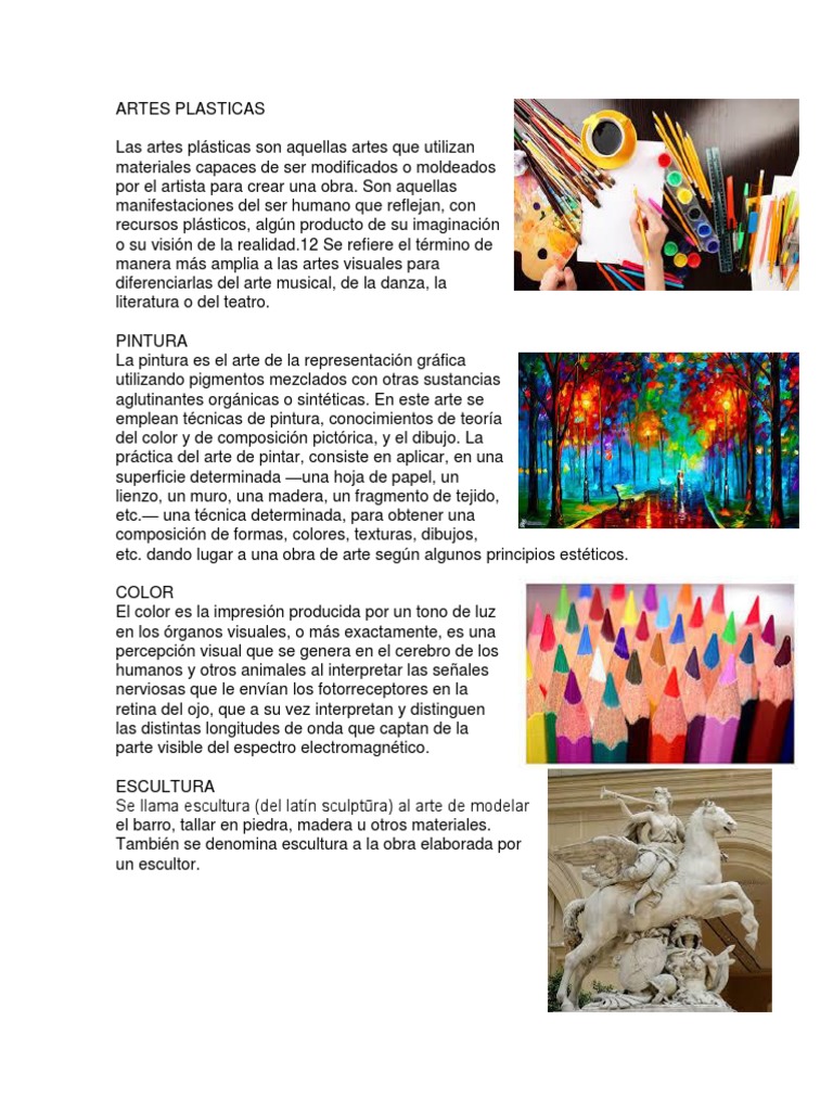 Definición y Tipos de Artes Plásticas | PDF | Color | Pinturas