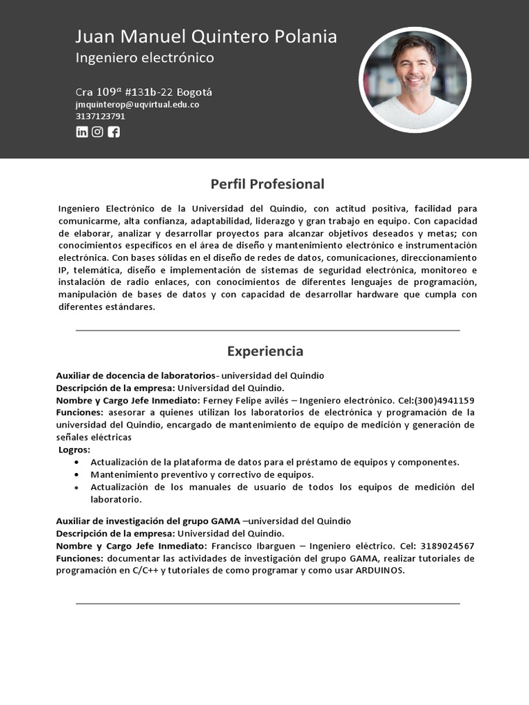 Curriculum vitae template image