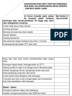 Perlengkapan Bahan-Bahan Dan Obat Esensial