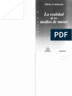 La Realidad de Los Medios de Masas - Niklas Luhmann