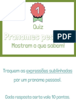 Quiz Pronomes Pessoais