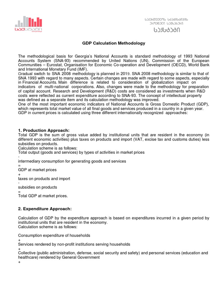 Gdp Calculation Methodology Pdf Gross Domestic Product National