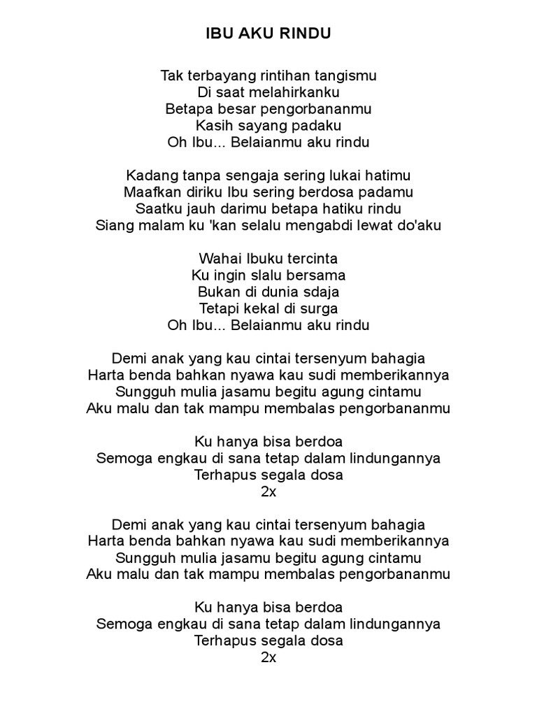Ibu Aku Rindu Pdf