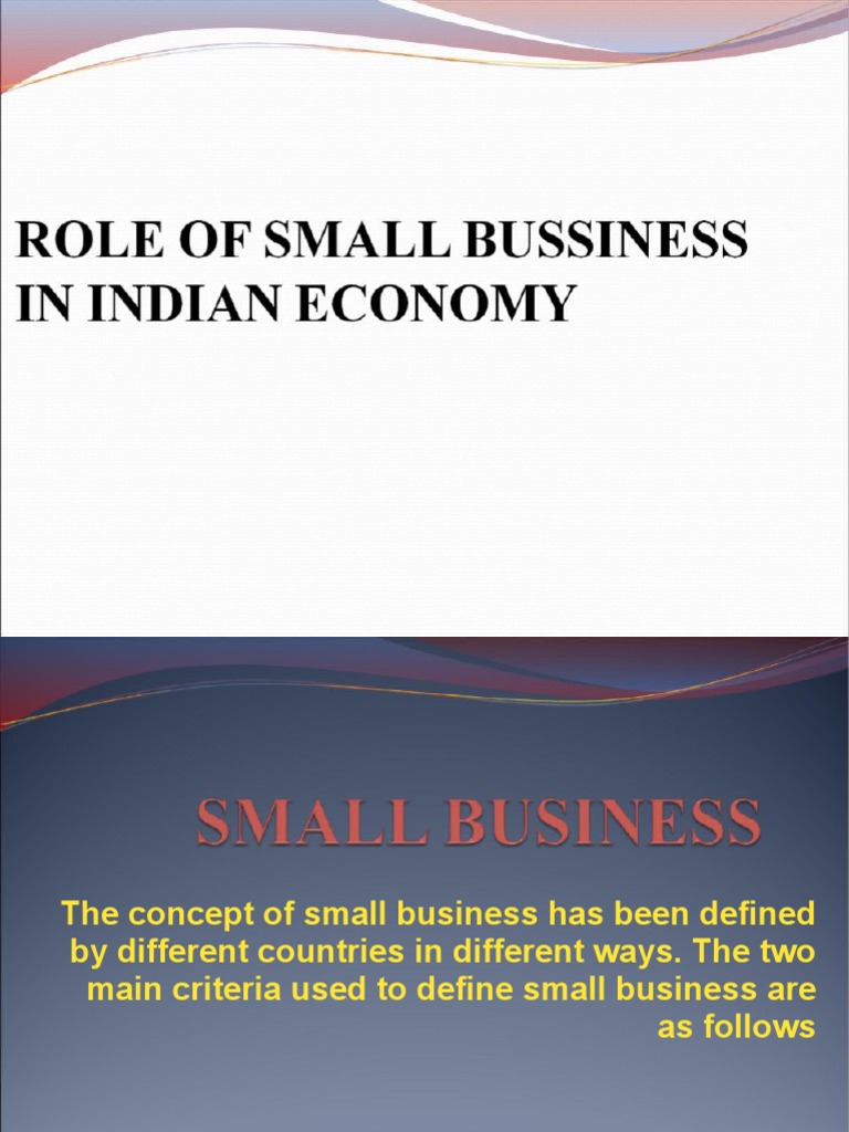 Role of Small Business in India's Economy | PDF | Finance & Money ...
