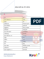 Lista Reci Sa Prevodom Za Nivo A1 PDF
