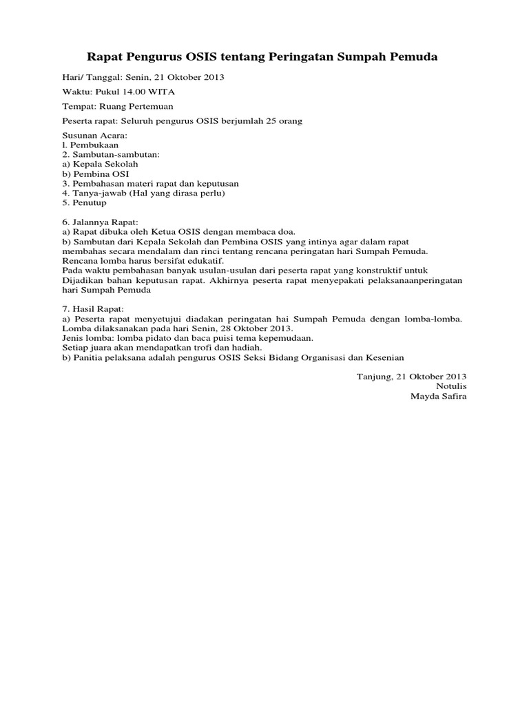 Contoh Sambutan Ketua Osis Saat Rapat - tukaffe.com - tukaffe.com
