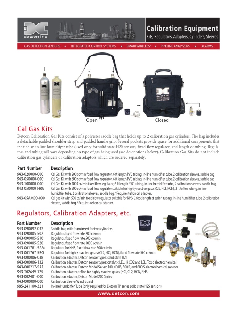 Detcon Calibrationequipment | PDF | Nitrogen | Chlorine