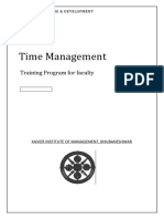 Time Management: Training Program For Faculty