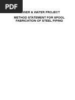 Power & Water Project Method Statement For Spool Fabrication of Steel Piping