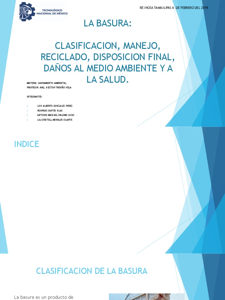 Clasificación y Manejo de la Basura | PDF