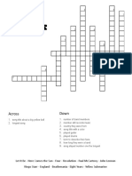 Beatles Crossword Fill in Puzzle