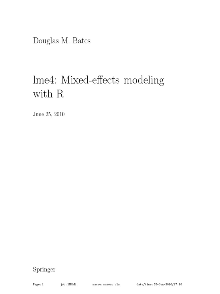 Lme4 MixedEffects Modeling With R Download Free PDF Akaike