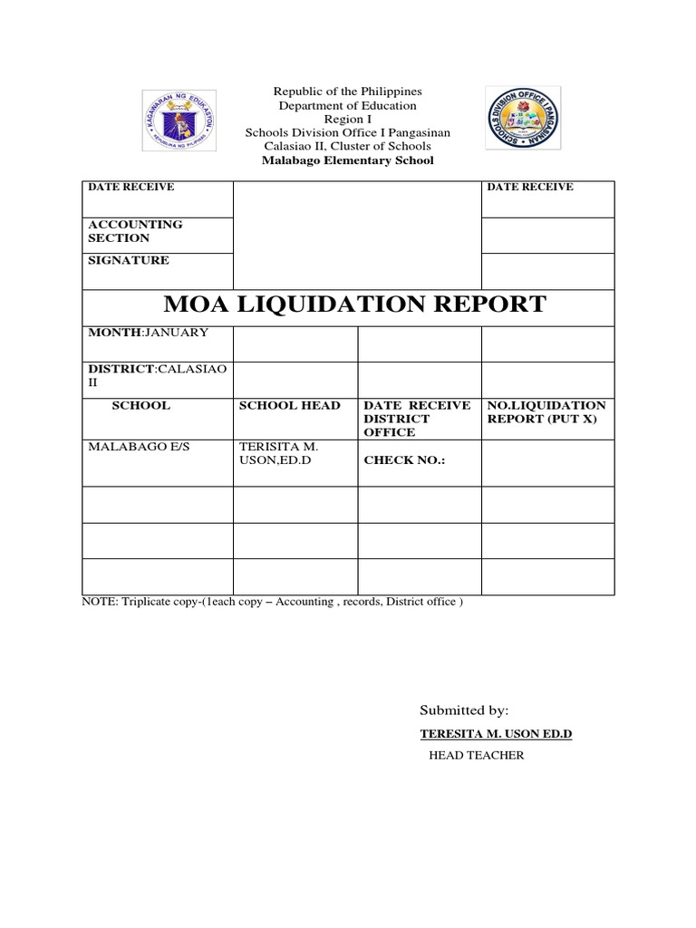 Malabago Elementary School MOA Report | PDF