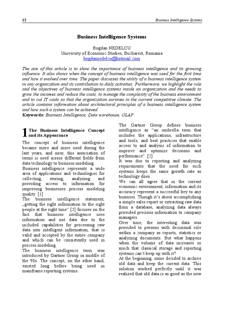 Business Intelligence Essentials | PDF | Business Intelligence | Data ...