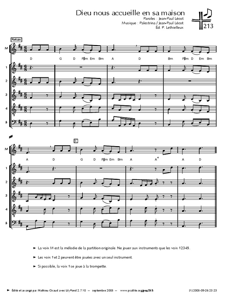 Dieu Nous Accueille en Sa Maison | PDF | Musique classique