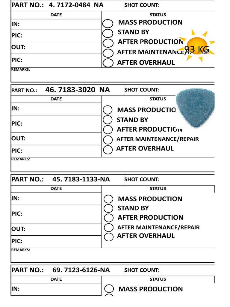 Production Status and Shot Count Log | PDF | Business