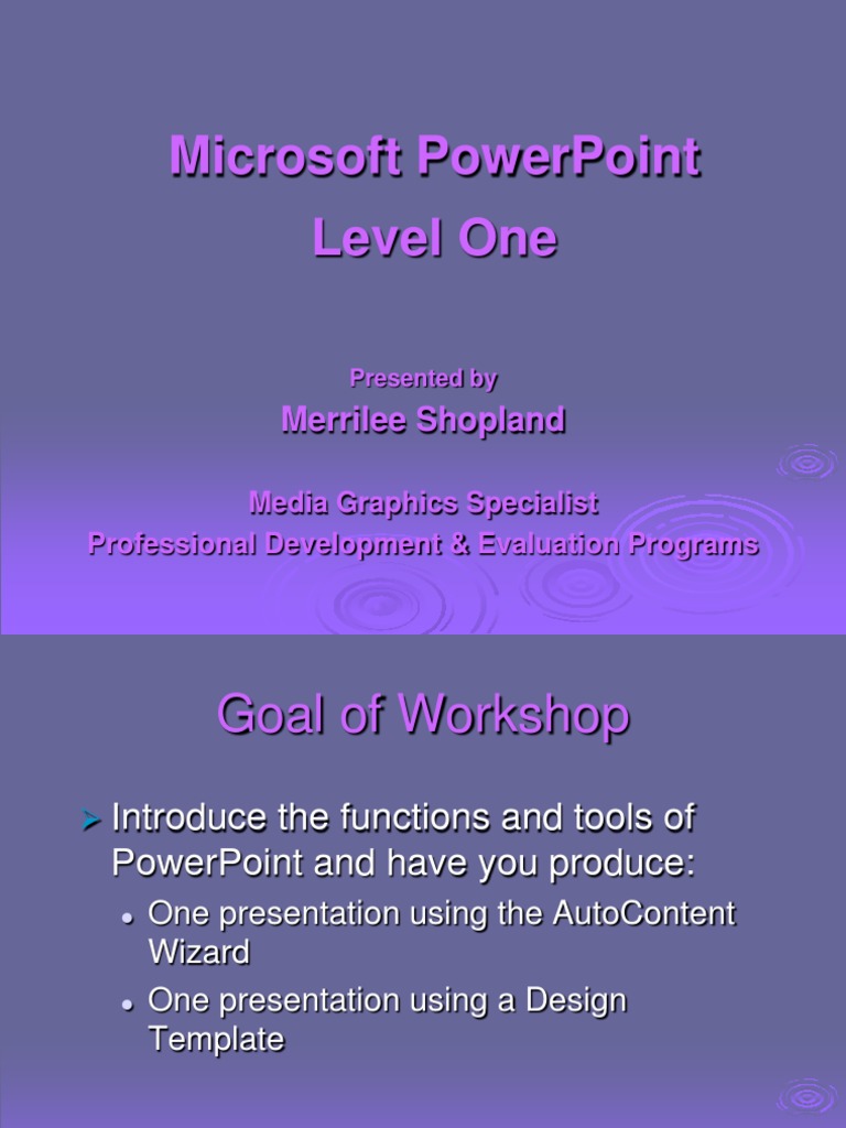 Microsoft Powerpoint Level One: Merrilee Shopland | PDF | Microsoft ...