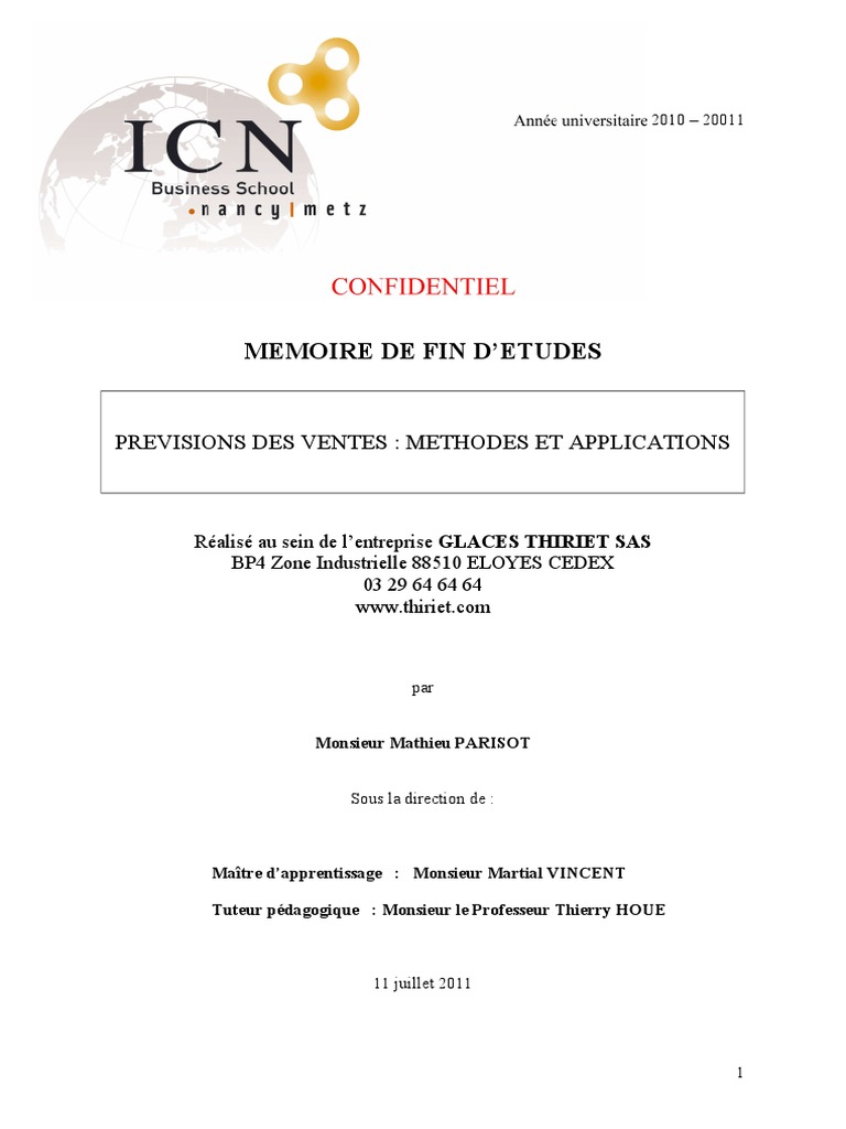 Quel Schéma De Décomposition Des Ventes Choisir En Prévisions Mémoire Prévisions Des Ventes Methodes Et Applications | PDF | Moyenne  mobile | Analyse statistique