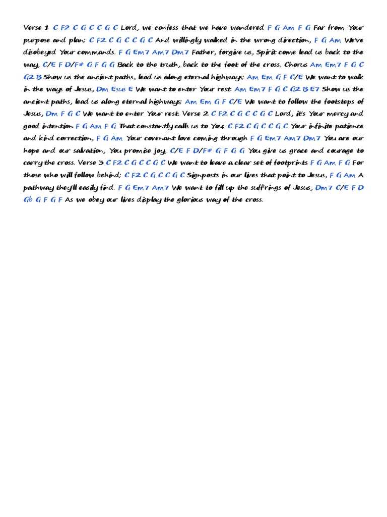 Show Us the Ancient Paths Lyrics | PDF | Religious Faiths | God