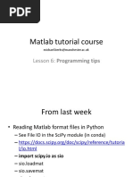 Matlab Tutorial Course: Lesson 6: Programming Tips