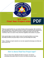 B.E. Civil Final Year Project Orientation