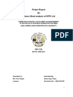 PDCS Project(Balance Sheet Analysis of NTPC Ltd)