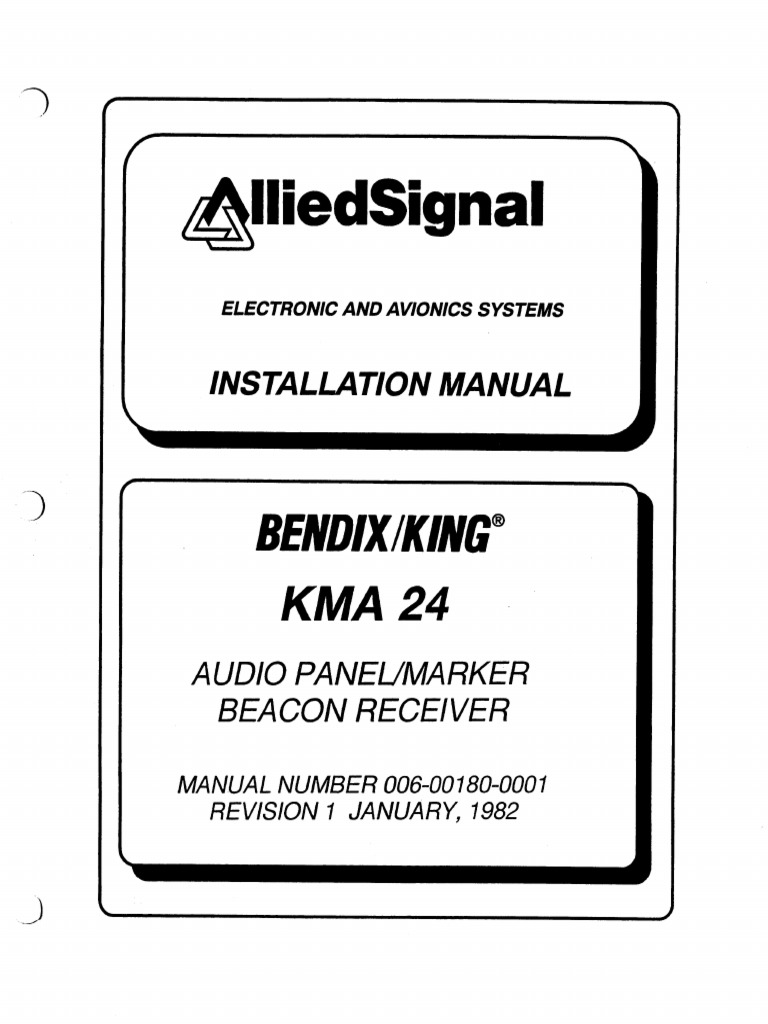 Bendix/king KMA 24 Installation Manual PDF