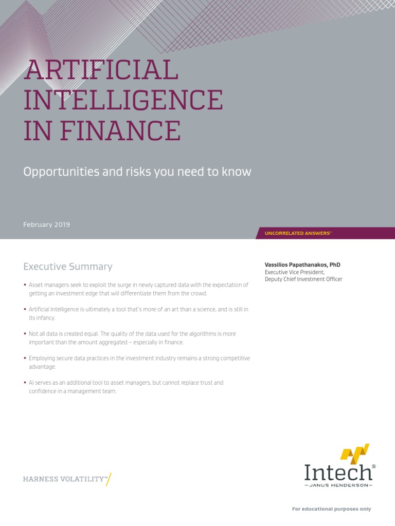 Artificial Intelligence in Finance | PDF | Artificial Intelligence ...