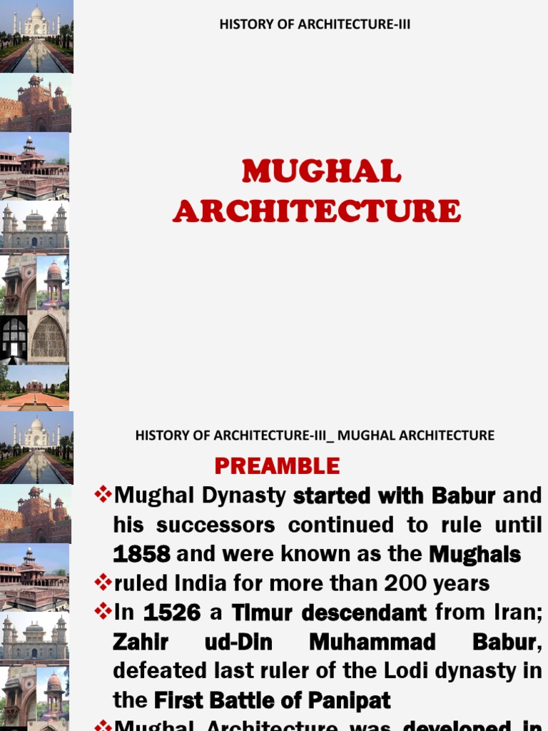 Overview of Mughal Architecture | PDF | Mughal Empire | Timurid Dynasty