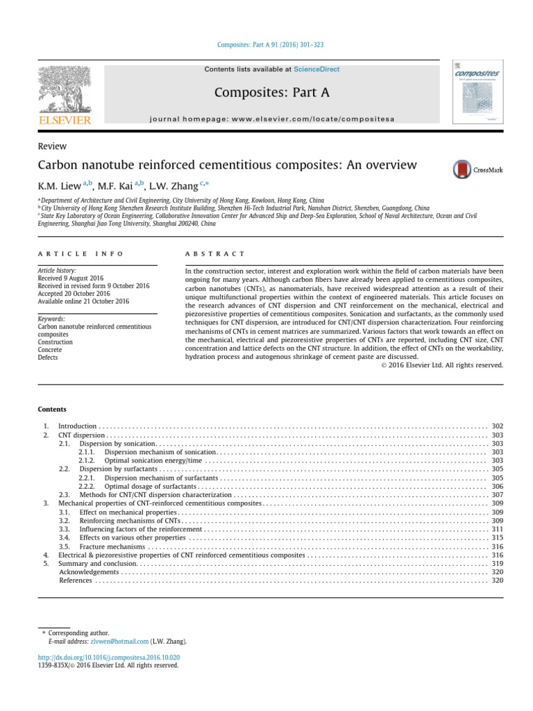 CNTs in Cement Composites Review | PDF | Carbon Nanotube | Building ...