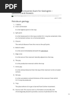 Petroleum Companies Exam for Geologists Questions and Answers