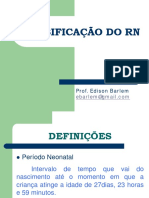 Classificação do RN: peso, idade gestacional e riscos