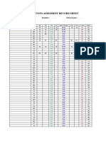 Continuous Assesment Record Sheet