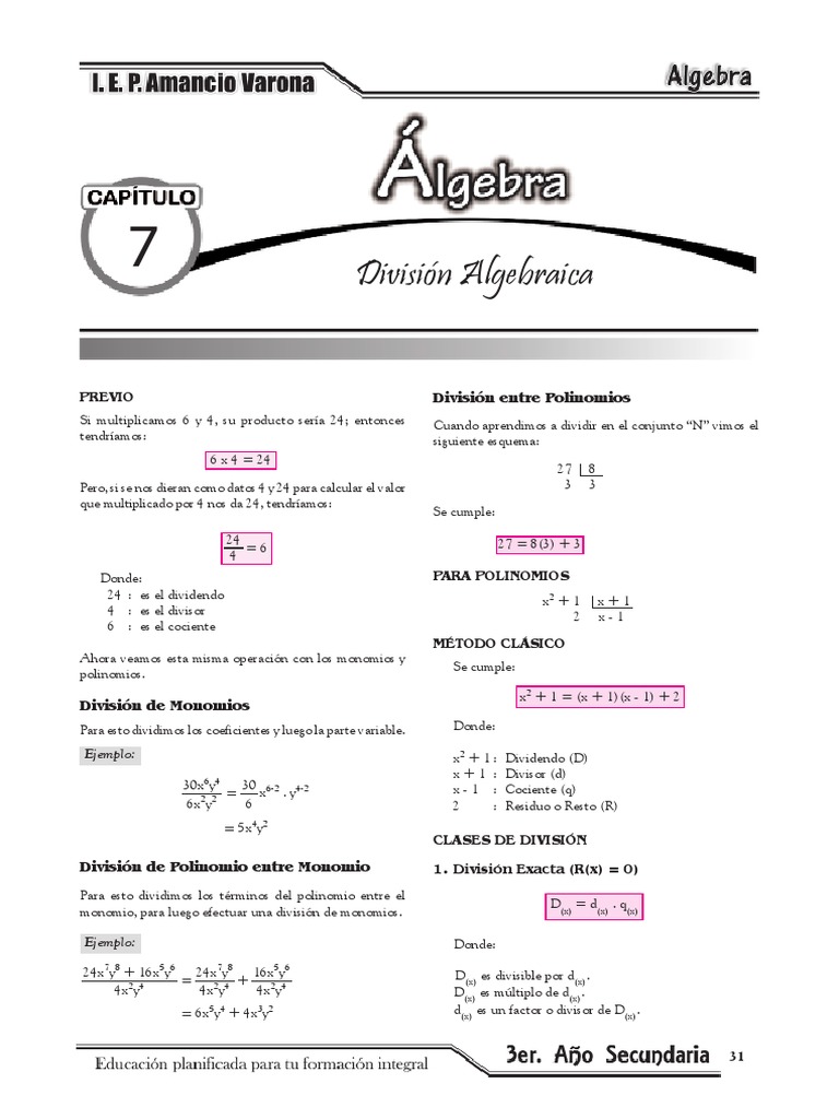 Método de Horner Invertido en Polinomios | PDF | División (Matemáticas ...