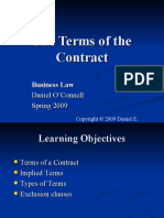 Business Law - Terms of The Contract