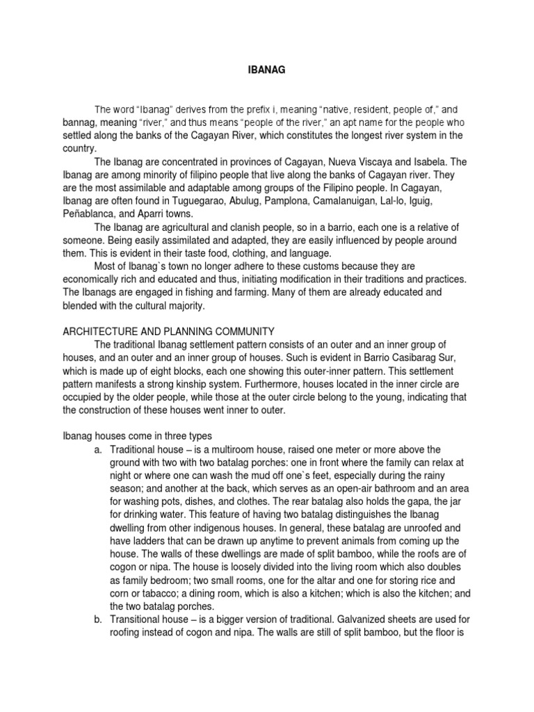Ibanag and Itawes Cultural Overview | PDF | Weaving | Roof