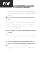 Roles and Responsibilities of Doctors On Continuing Care Wards