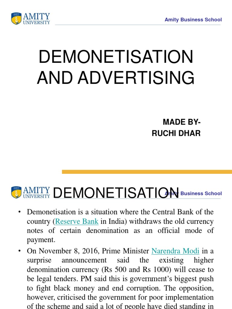 Demonetisation and Advertising | PDF | E Commerce | Money